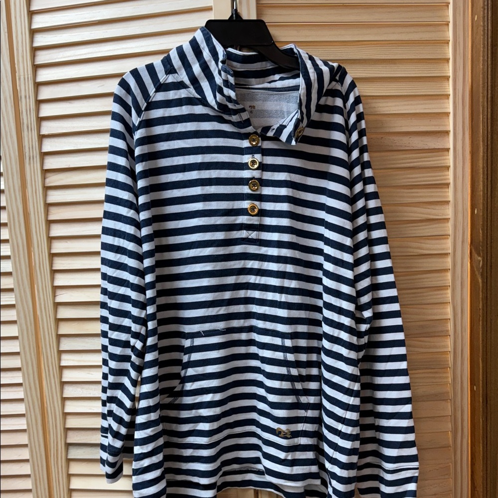 Striped Navy and White Women's Sweater